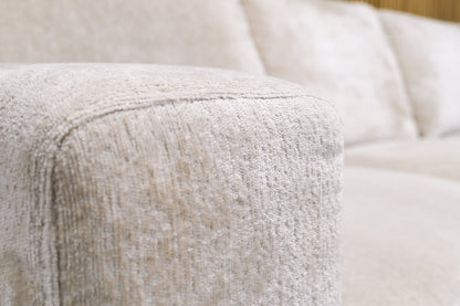 Refurbished Moderne Hoekbank Beige Bouclé