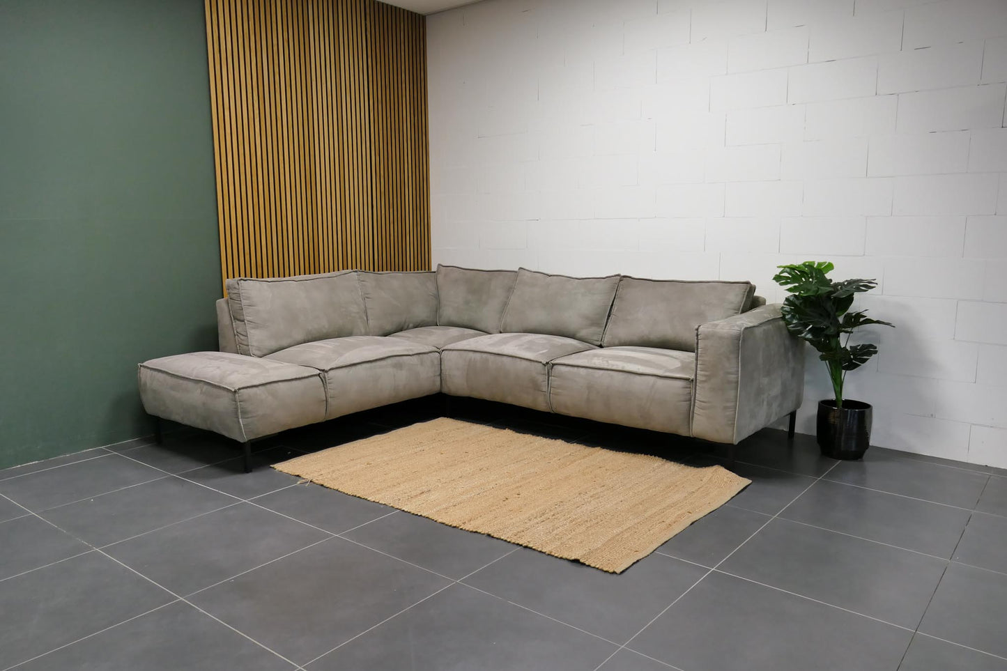 Refurbished Moderne Hoekbank grijs