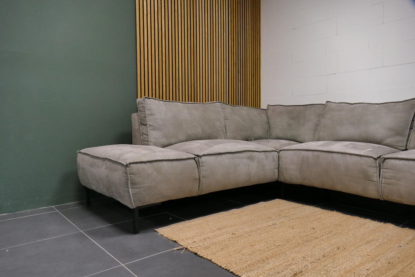 Refurbished Moderne Hoekbank grijs