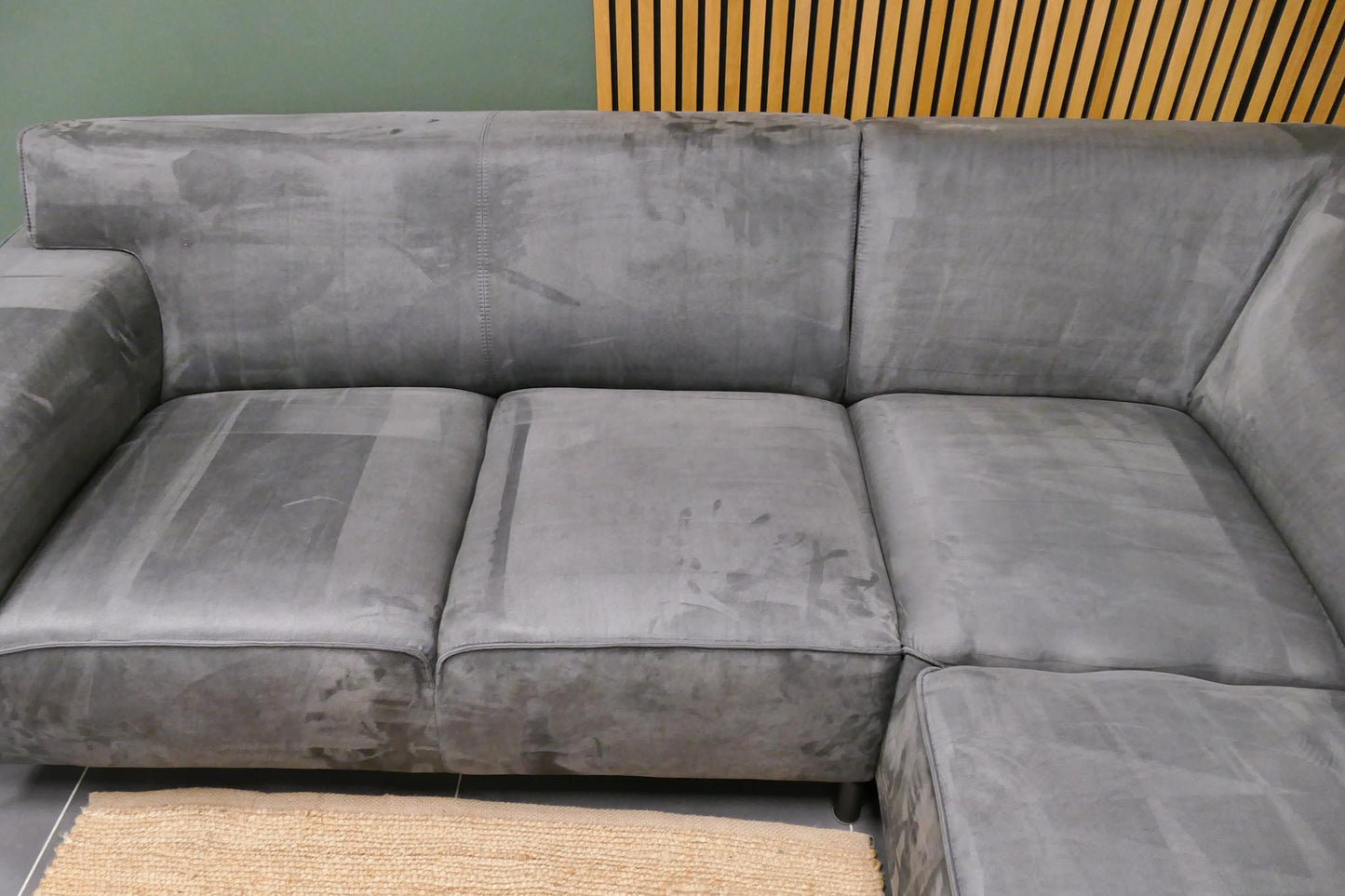 Refurbished Kleine Hoekbank Antraciet Microvezel