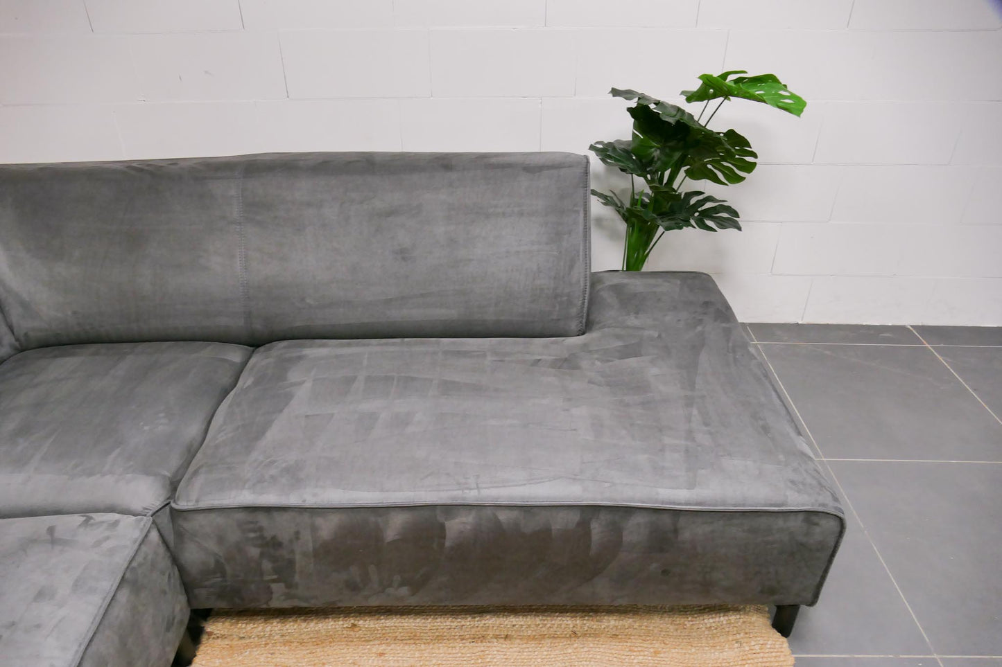 Refurbished Kleine Hoekbank Antraciet Microvezel