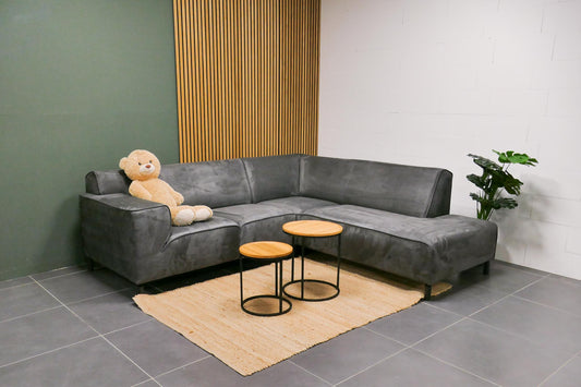 Refurbished Kleine Hoekbank Antraciet Microvezel