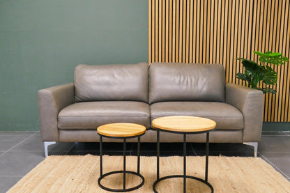 Refurbished 3 zits BAENKS Leder Taupe