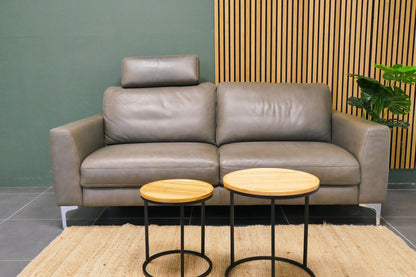 Refurbished 3 zits BAENKS Leder Taupe