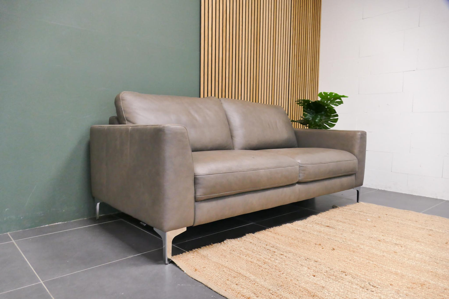 Refurbished 3 zits BAENKS Leder Taupe