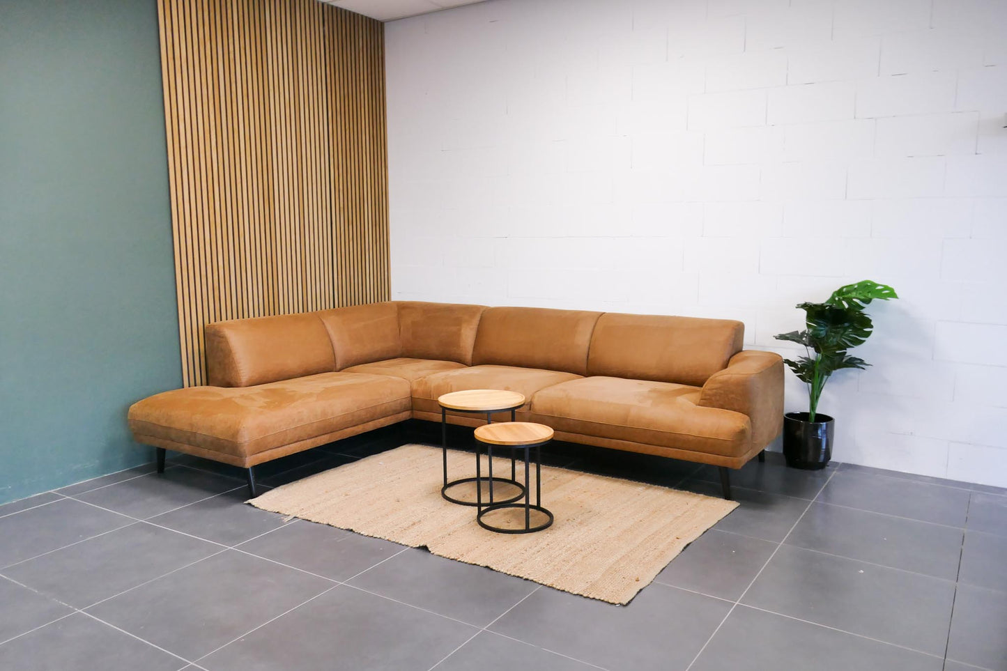 Refurbished Hoekbank ByFonq Flair Cognac