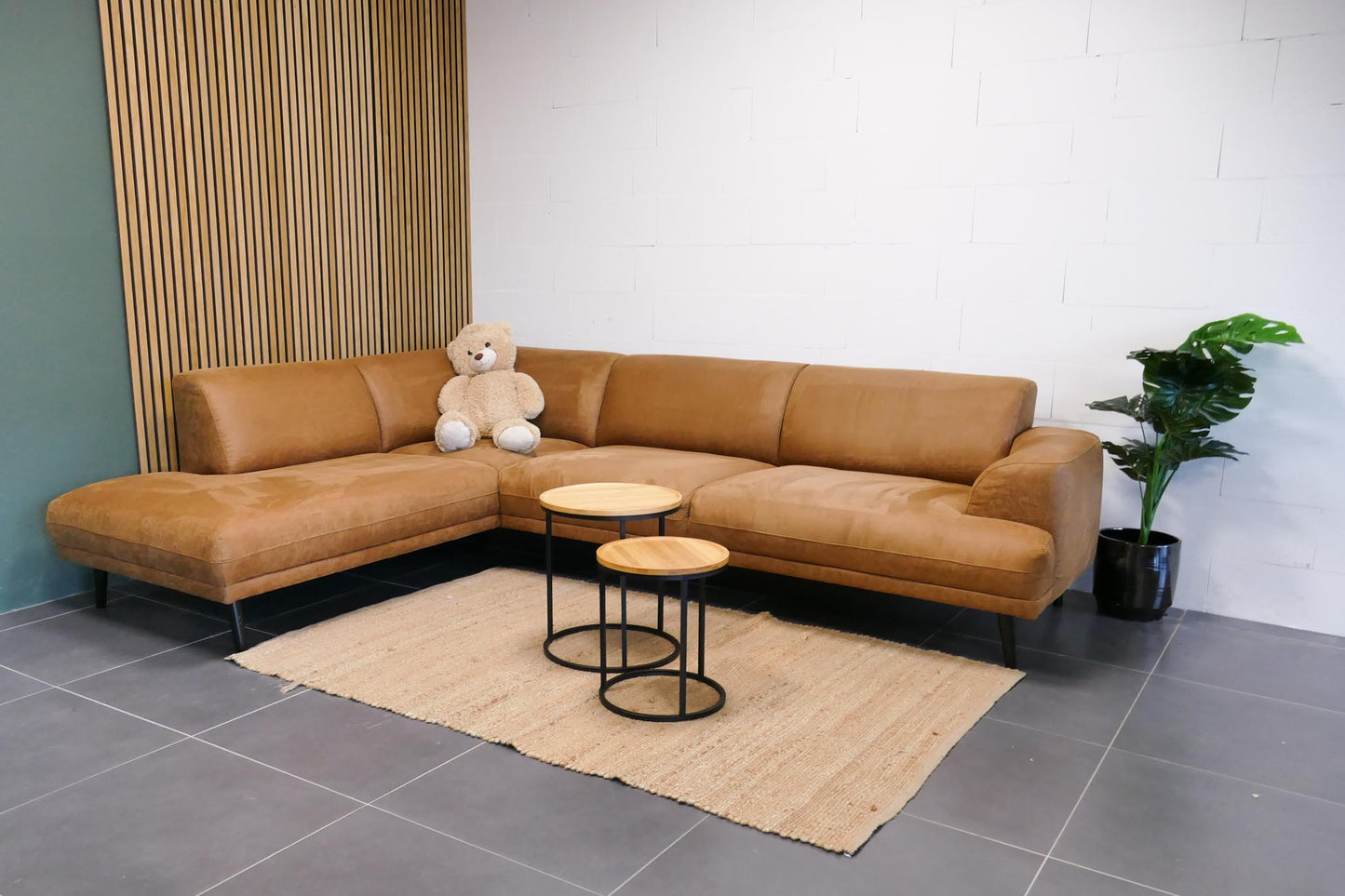 Refurbished Hoekbank ByFonq Flair Cognac