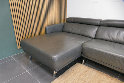 Refurbished InHouse Lounge Bank Antraciet Leder