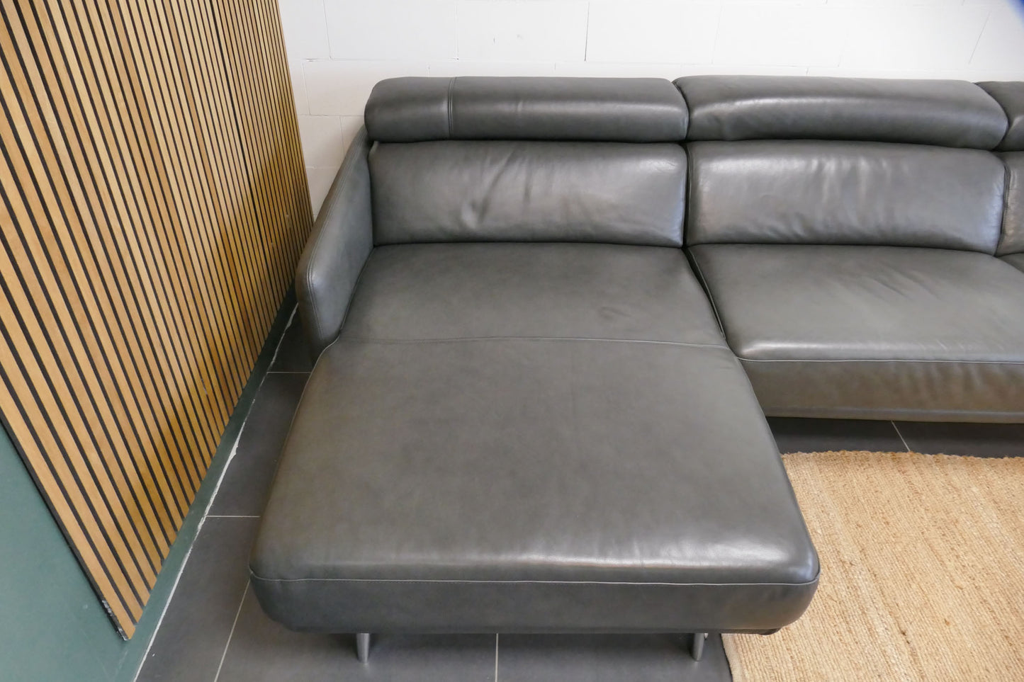 Refurbished InHouse Lounge Bank Antraciet Leder
