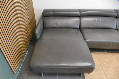 Refurbished InHouse Lounge Bank Antraciet Leder