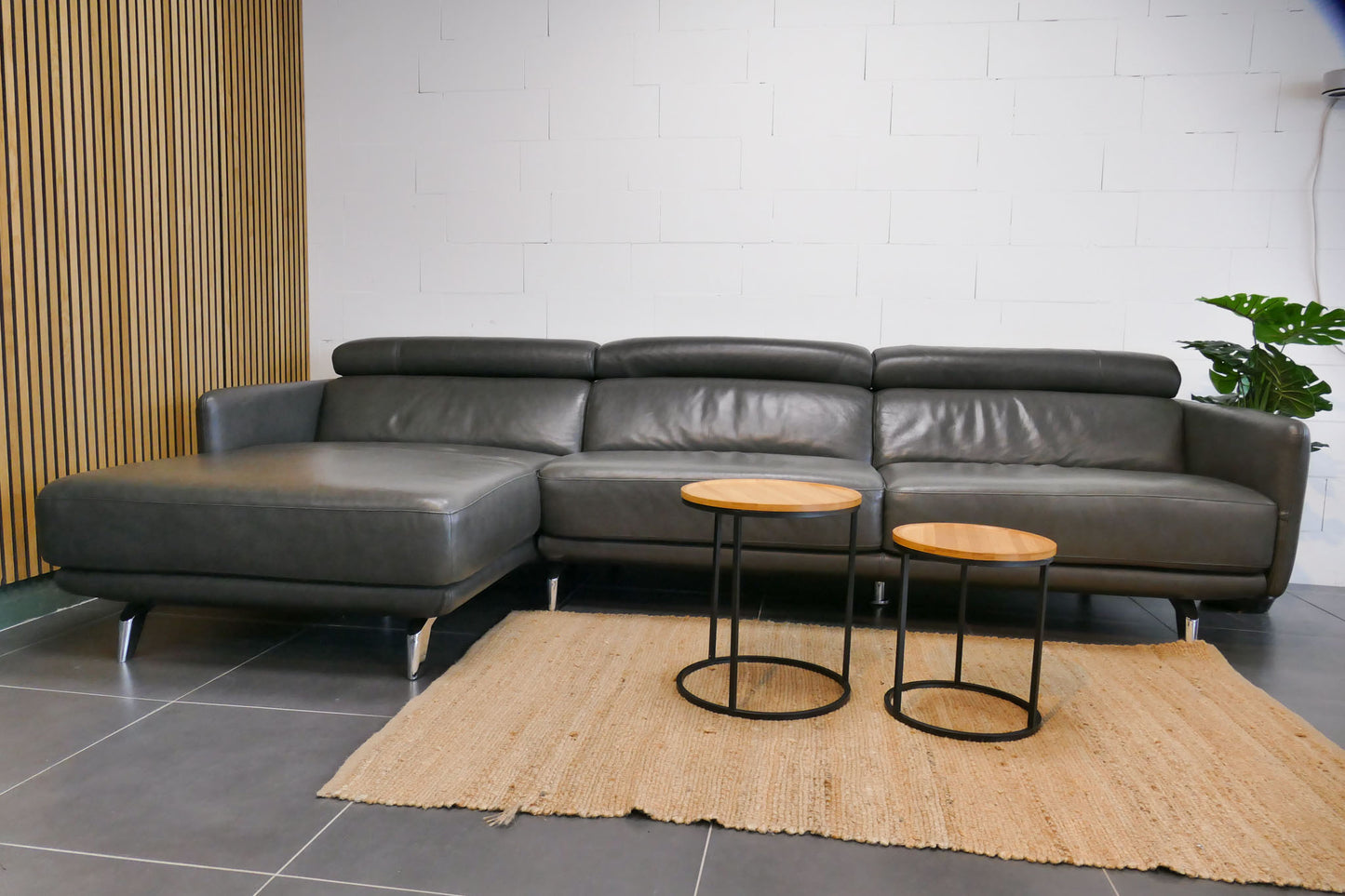 Refurbished InHouse Lounge Bank Antraciet Leder