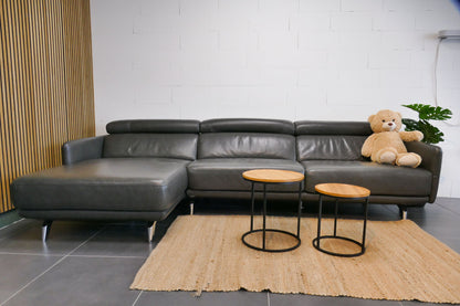 Refurbished InHouse Lounge Bank Antraciet Leder