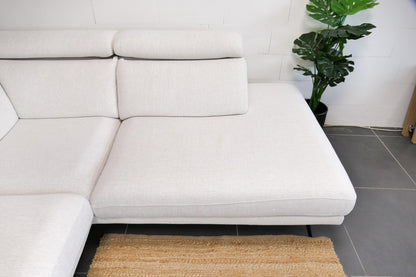 Refurbished Goossens Hoekbank Viggo gebroken wit