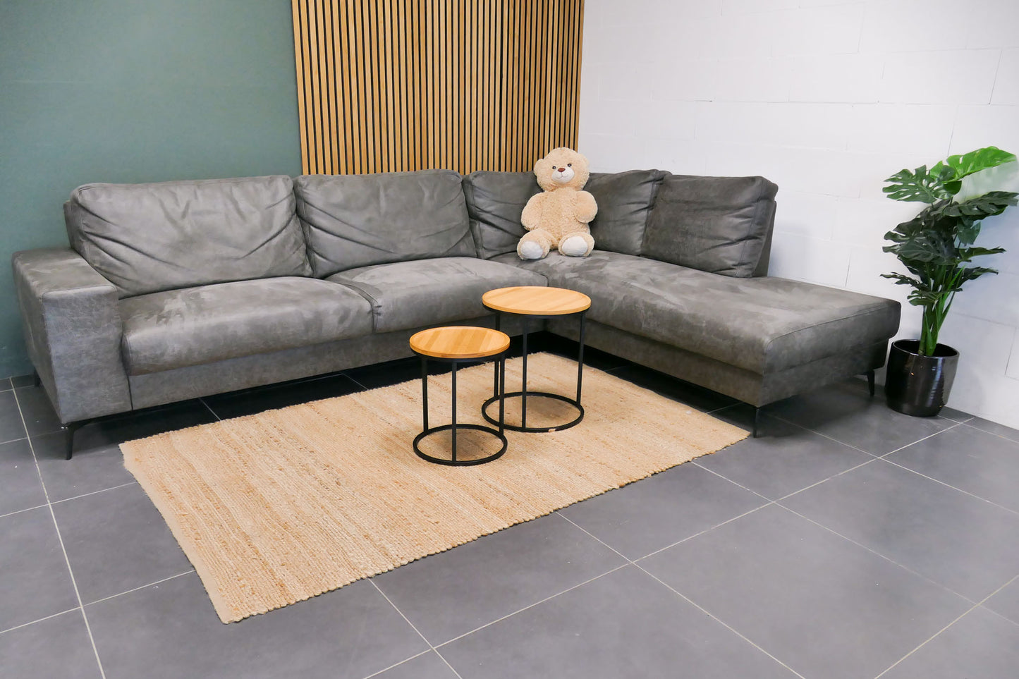 Refurbished Pronto Hoekbank Microvezel Antraciet