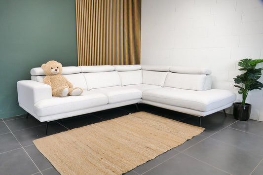 Refurbished Goossens Hoekbank Viggo gebroken wit