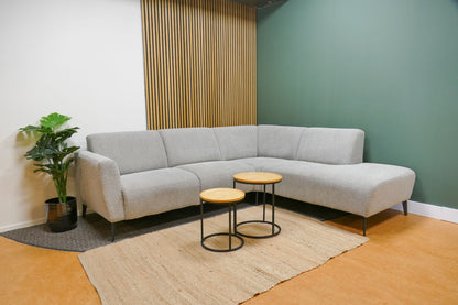 Refurbished hoekbank Zitmaxx bouclé grijs