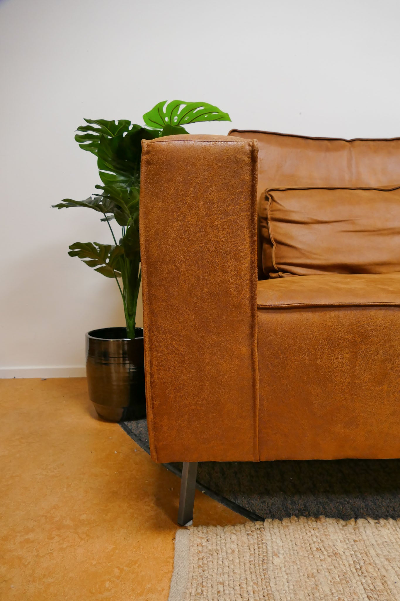 Refurbished Hoekbank Zen Lifestyle Lexy Cognac Microvezel