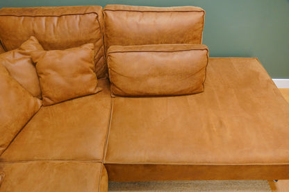 Refurbished Hoekbank Zen Lifestyle Lexy Cognac Microvezel