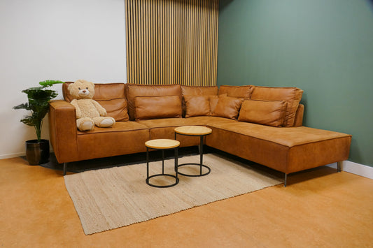 Refurbished Hoekbank Zen Lifestyle Lexy Cognac Microvezel