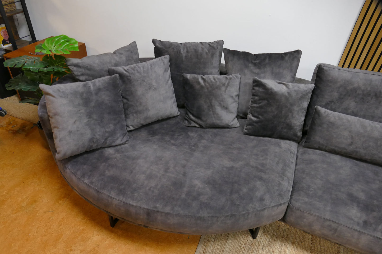 Refurbished Chaise Longue Dordoni Antraciet Velvet