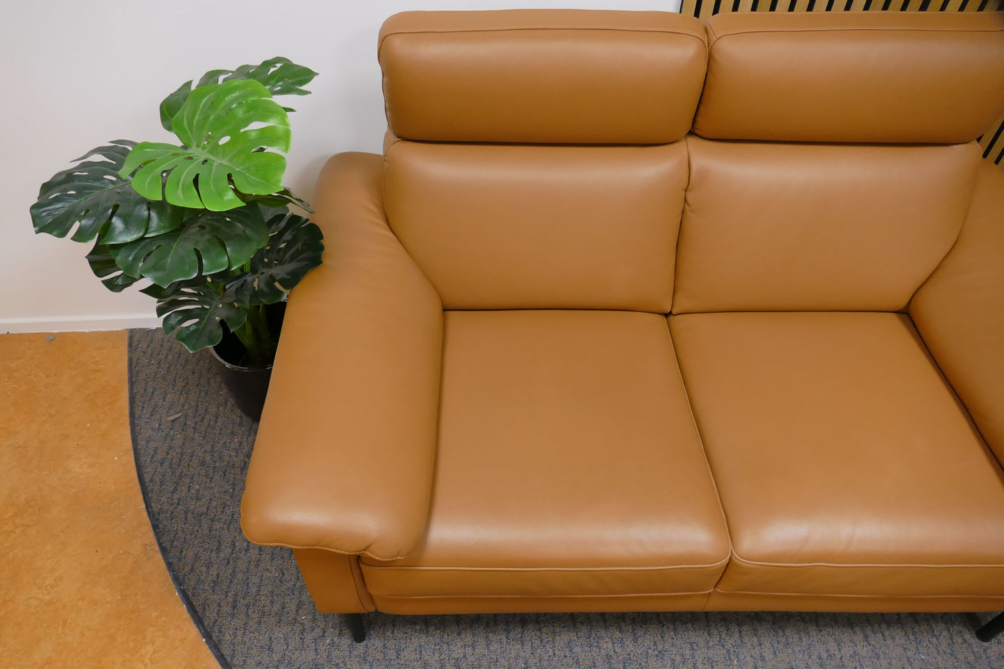 Refurbished 2-zits bank Prominent Cognac Leer