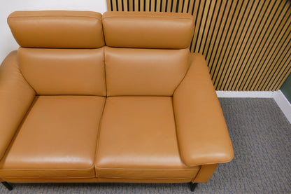 Refurbished 2-zits bank Prominent Cognac Leer