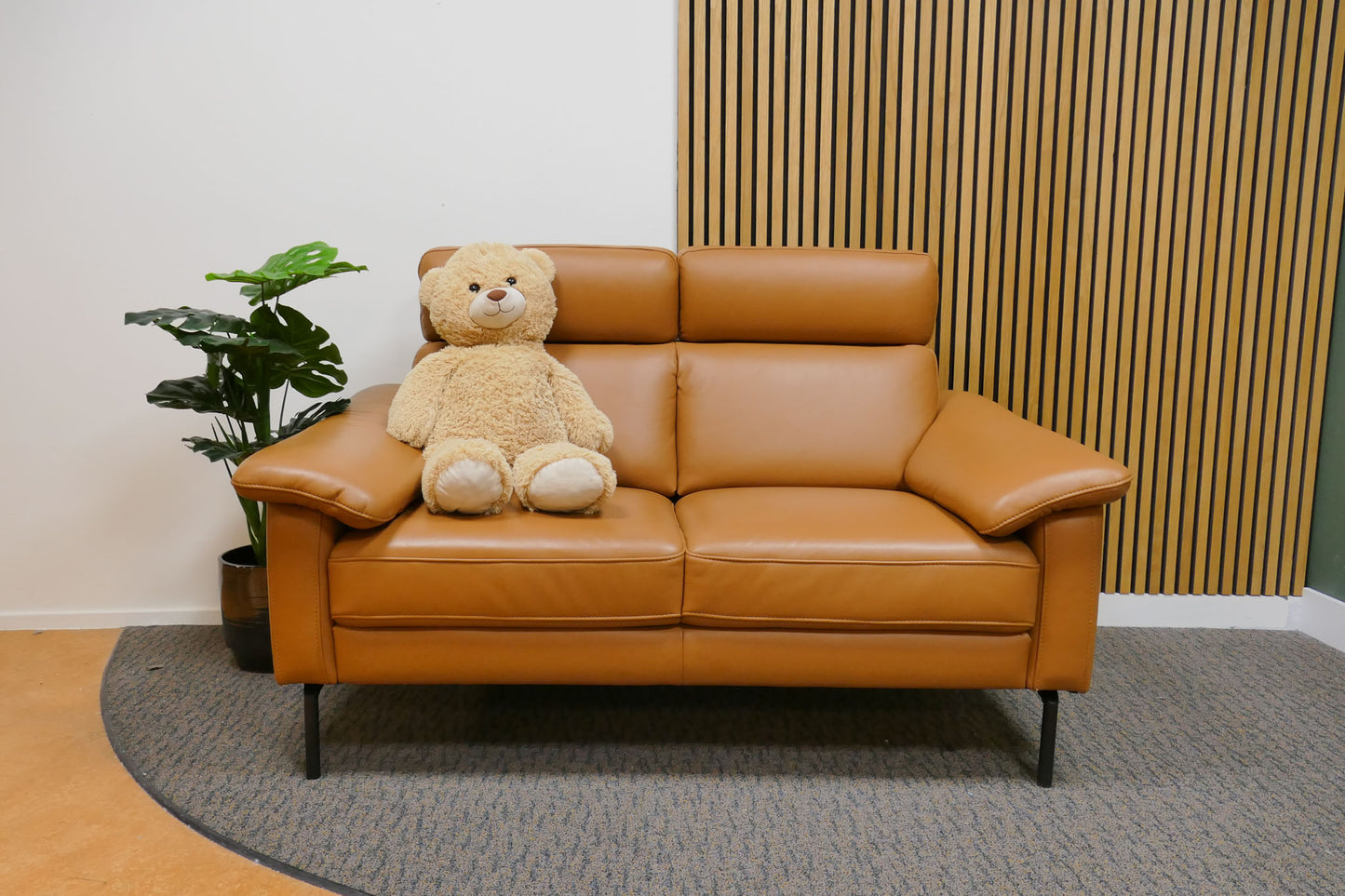 Refurbished 2-zits bank Prominent Cognac Leer