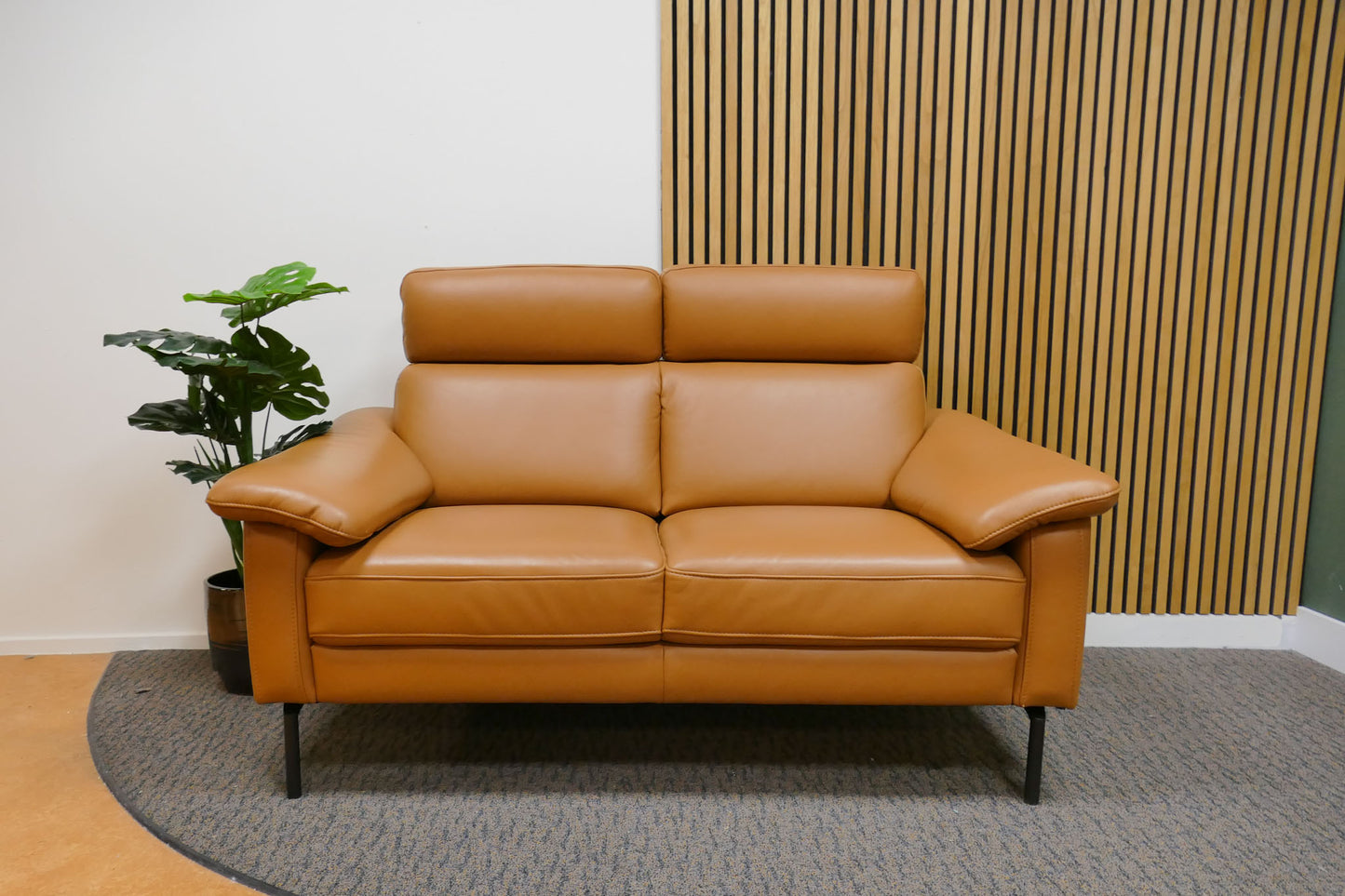 Refurbished 2-zits bank Prominent Cognac Leer