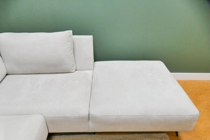 Refurbished Moderne Hoekbank Beige/Wit