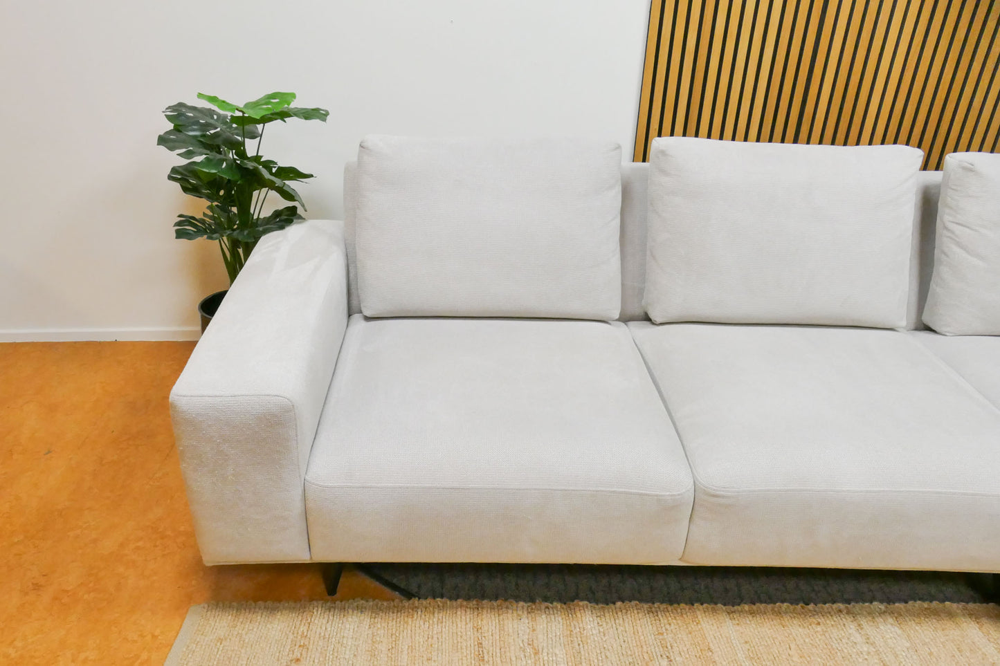Refurbished Moderne Hoekbank Beige/Wit