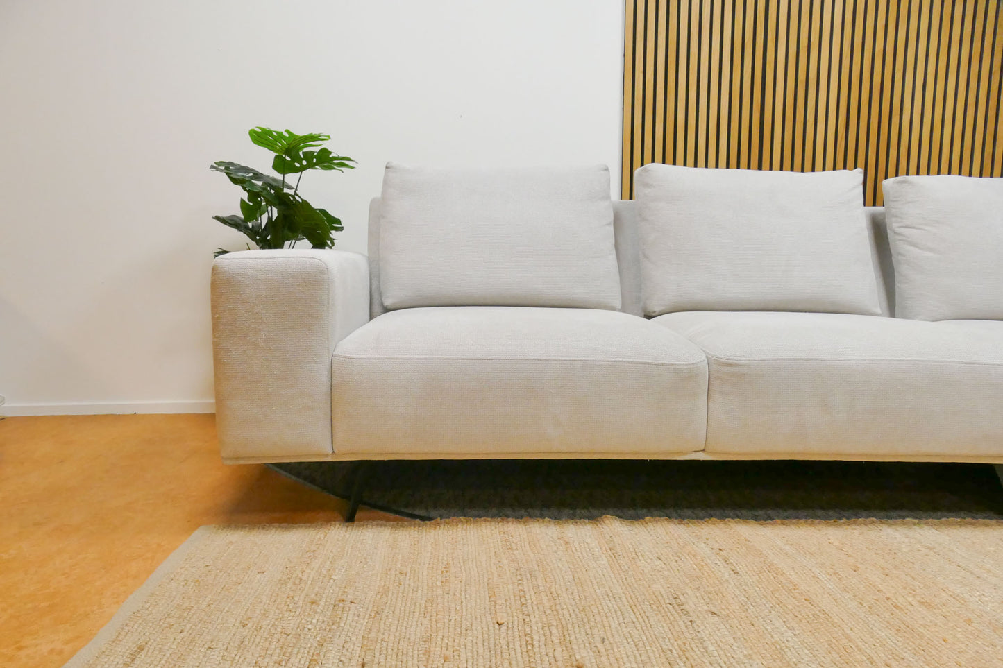 Refurbished Moderne Hoekbank Beige/Wit