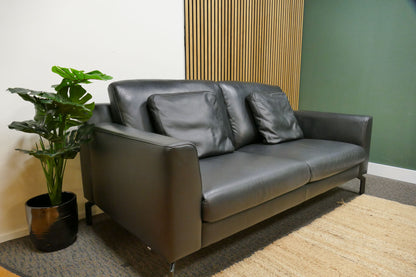 Refurbished 2,5-zits Montel Montelex Zwart Leer