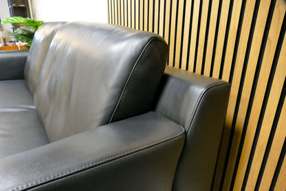 Refurbished 2,5-zits Montel Montelex Zwart Leer