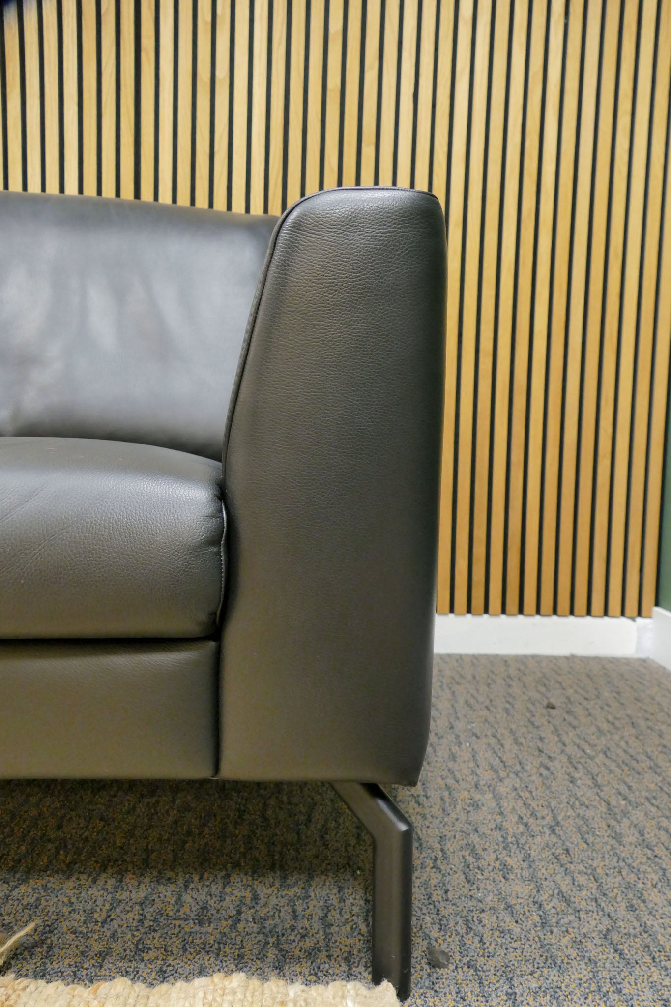 Refurbished 2,5-zits Montel Montelex Zwart Leer