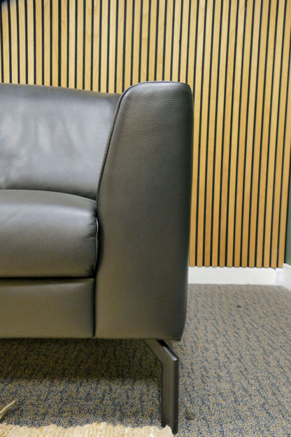 Refurbished 2,5-zits Montel Montelex Zwart Leer