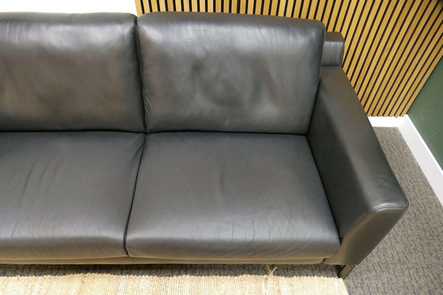 Refurbished 2,5-zits Montel Montelex Zwart Leer