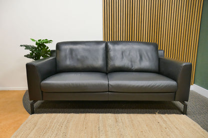 Refurbished 2,5-zits Montel Montelex Zwart Leer