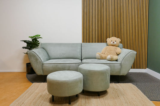 Refurbished 2,5-zits Montel Blazer Microvezel Turquoise