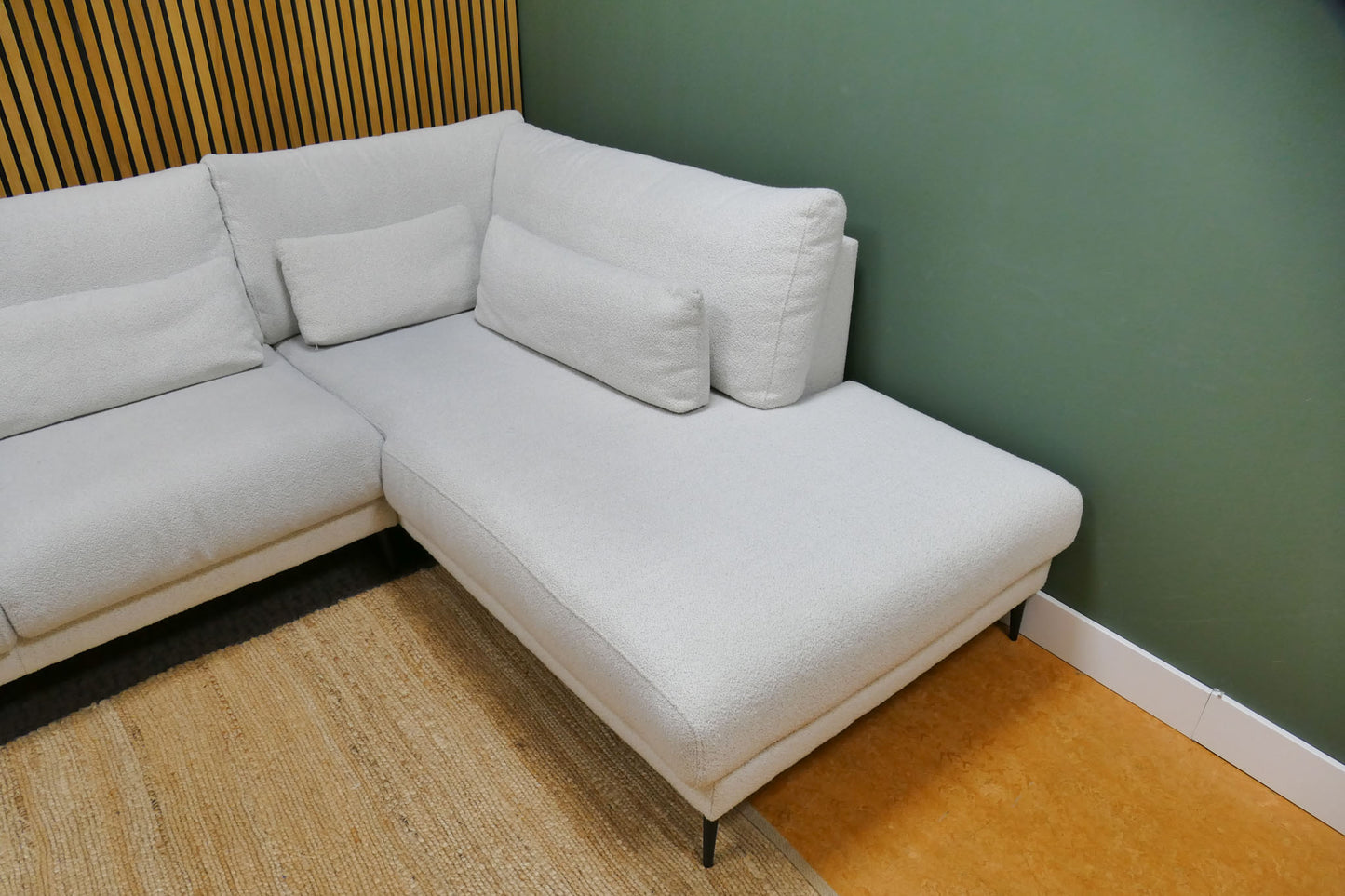 Refurbished Hoekbank Pronto Bouclé Wit