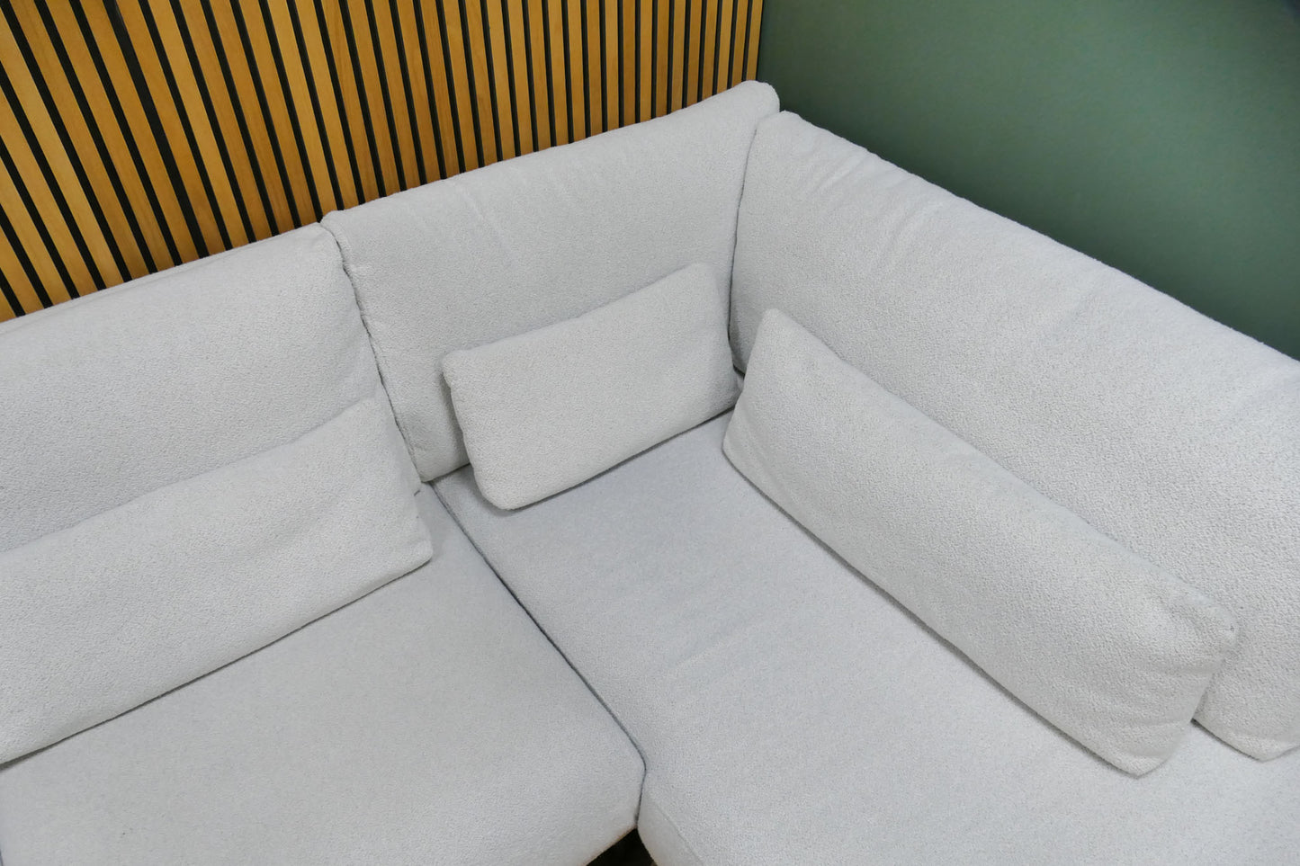 Refurbished Hoekbank Pronto Bouclé Wit