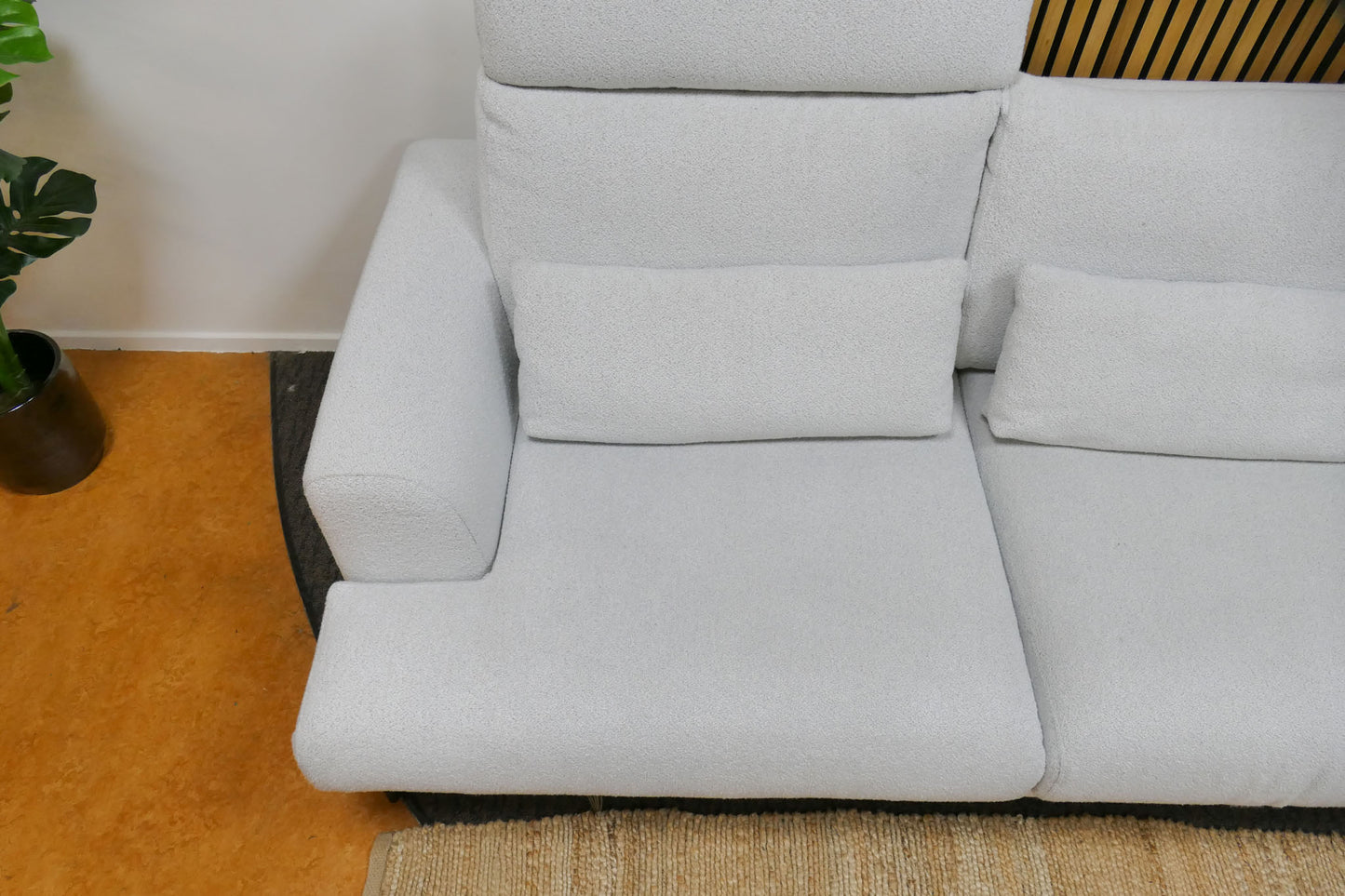 Refurbished Hoekbank Pronto Bouclé Wit