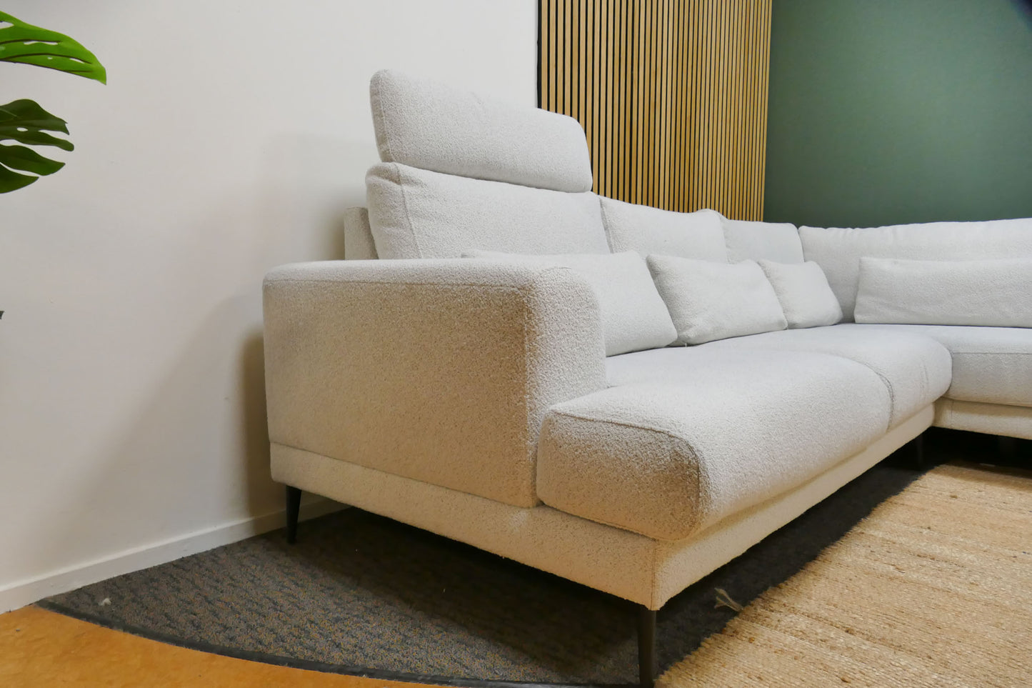 Refurbished Hoekbank Pronto Bouclé Wit