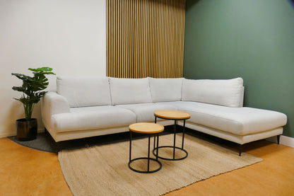 Refurbished Hoekbank Pronto Bouclé Wit