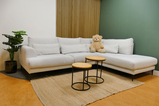 Refurbished Hoekbank Pronto Bouclé Wit