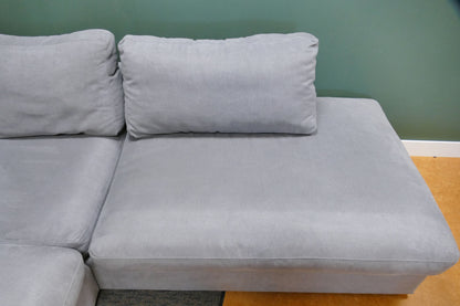 Refurbished Grote Loungebank + Hocker Grijs