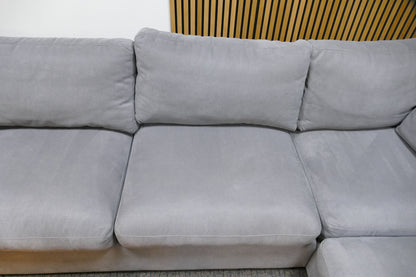 Refurbished Grote Loungebank + Hocker Grijs
