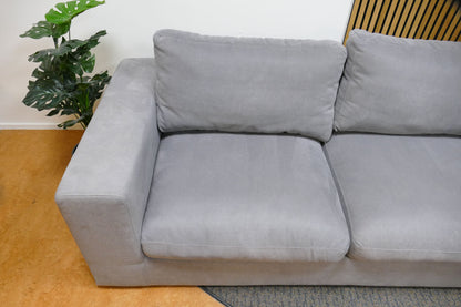 Refurbished Grote Loungebank + Hocker Grijs