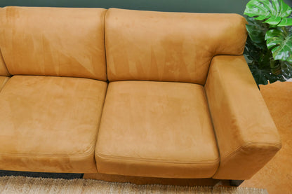 Refurbished Hoekbank Inhouse Microvezel Oranje/Bruin