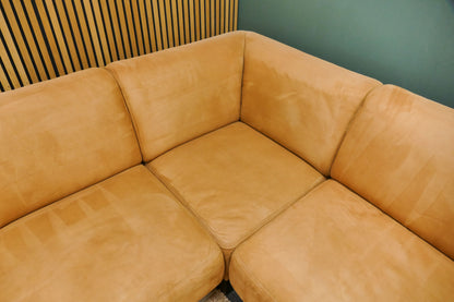 Refurbished Hoekbank Inhouse Microvezel Oranje/Bruin