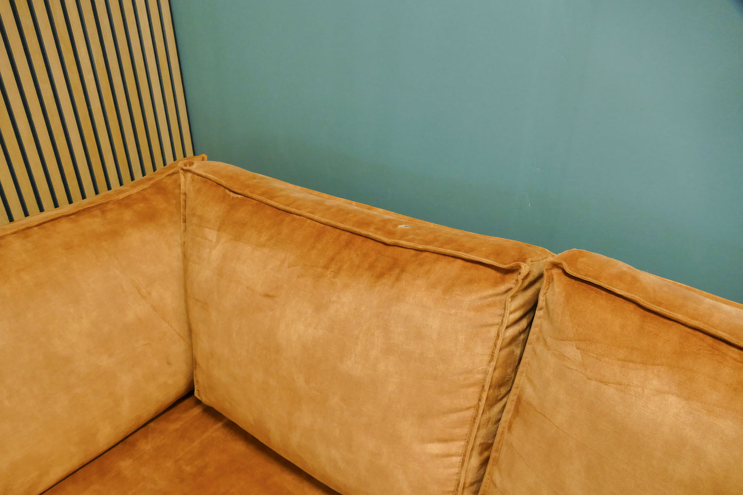 Refurbished Hoekbank Velvet Oranje/Goud